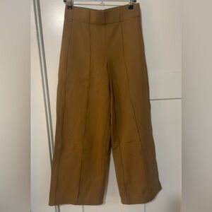 Brown Wide Leg Stretch Pants